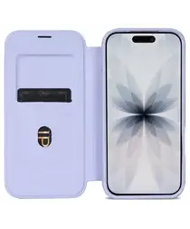 Apple iPhone 17 Hoesje met MagSafe Book Case Transparant Paars afbeelding