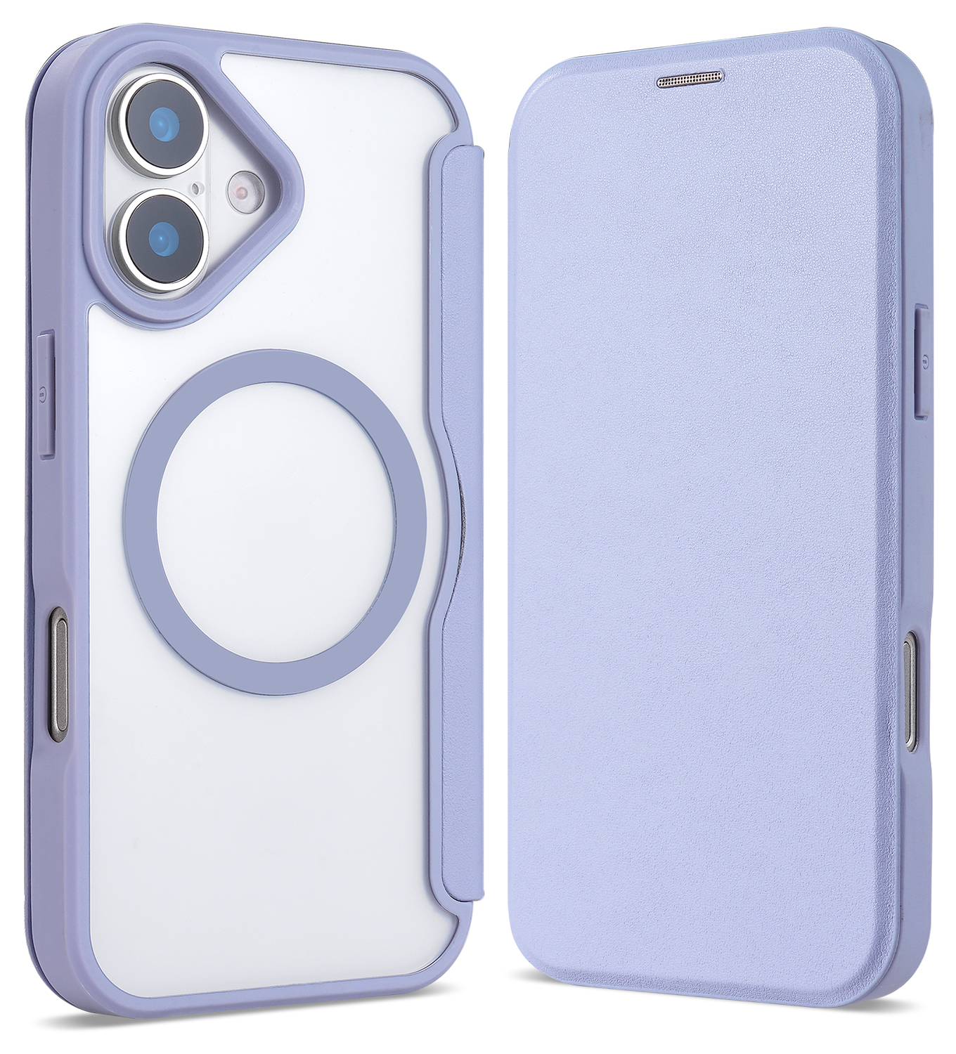 Apple iPhone 17 Hoesje met MagSafe Book Case Transparant Paars afbeelding 2