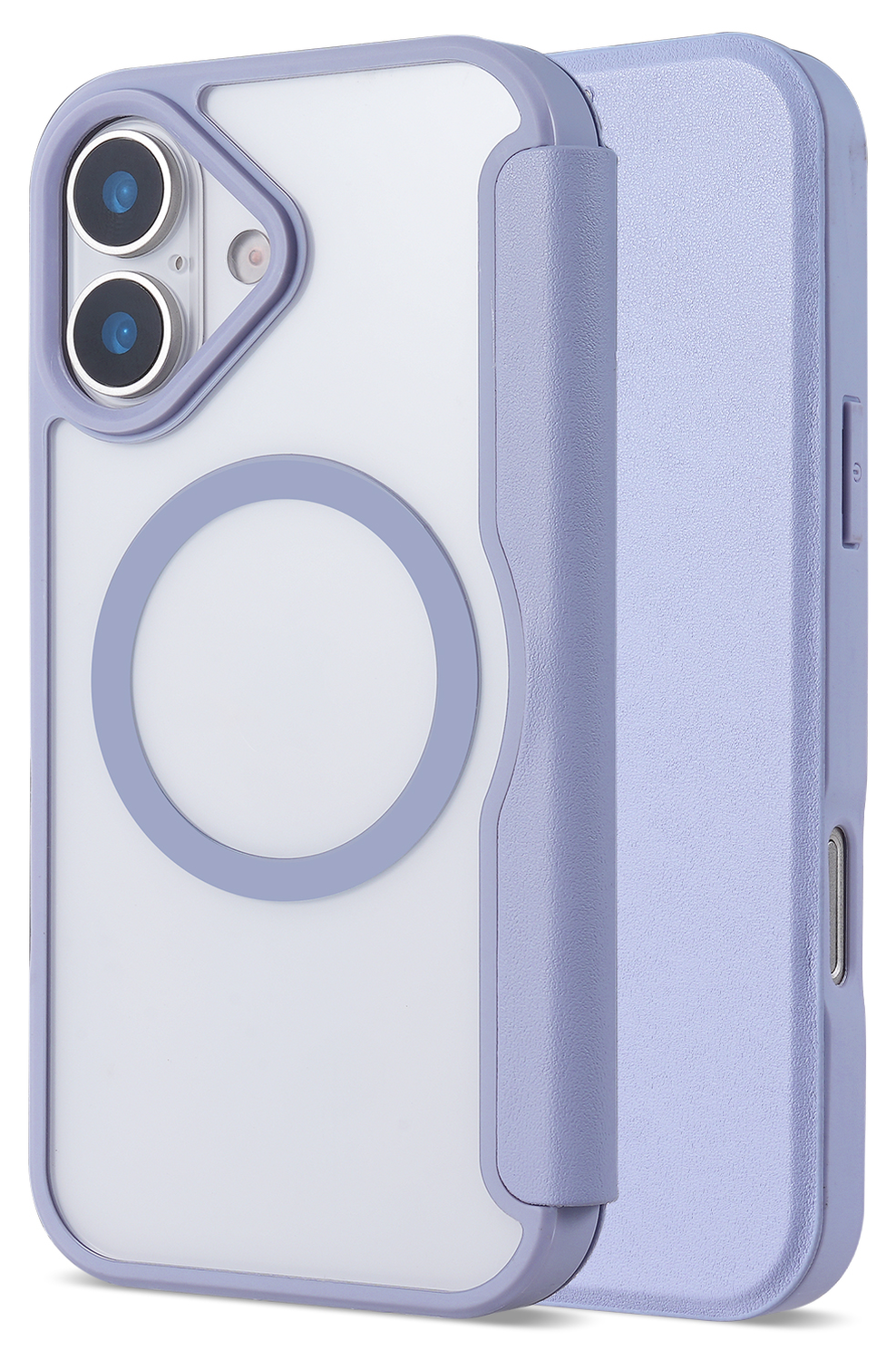 Apple iPhone 17 Hoesje met MagSafe Book Case Transparant Paars afbeelding 3