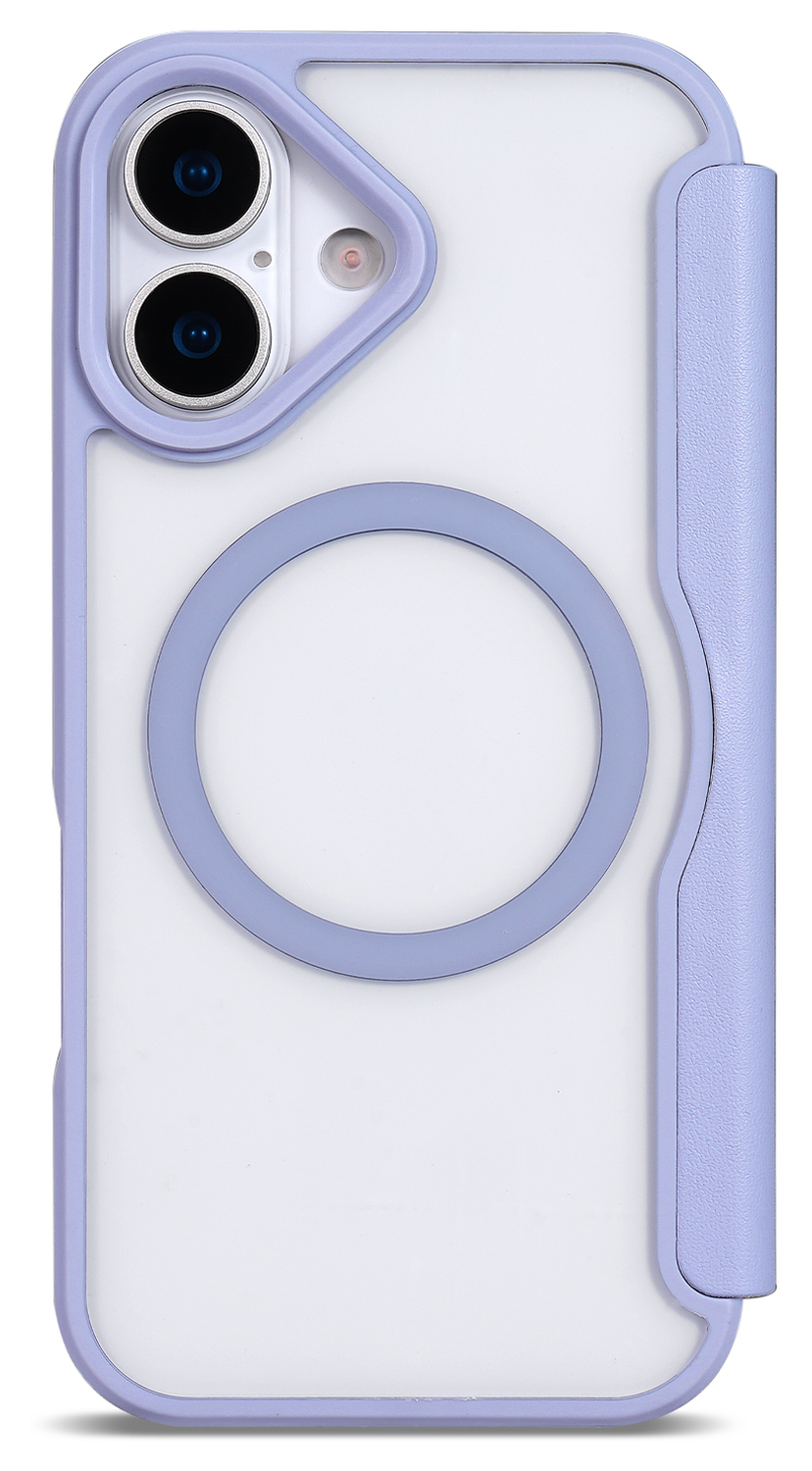Apple iPhone 17 Hoesje met MagSafe Book Case Transparant Paars afbeelding 4