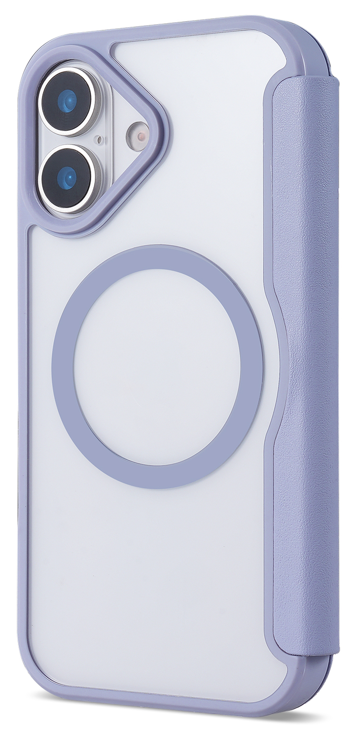 Apple iPhone 17 Hoesje met MagSafe Book Case Transparant Paars afbeelding 6