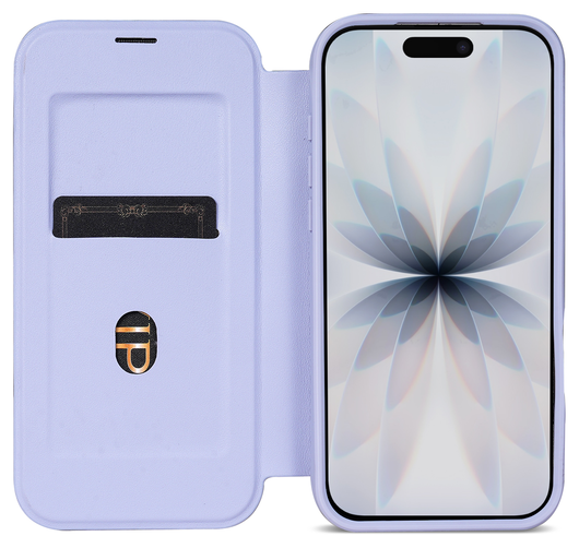 Apple iPhone 17 Hoesje met MagSafe Book Case Transparant Paars afbeelding 1