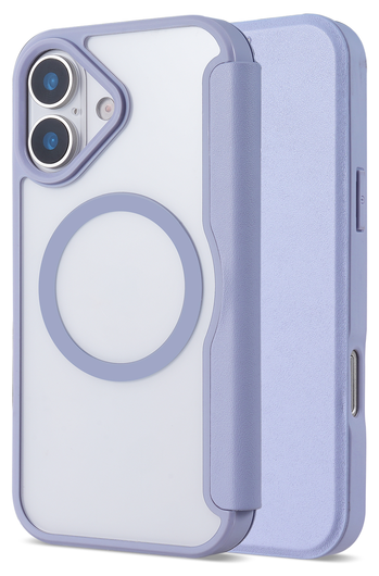 Apple iPhone 17 Hoesje met MagSafe Book Case Transparant Paars afbeelding 3