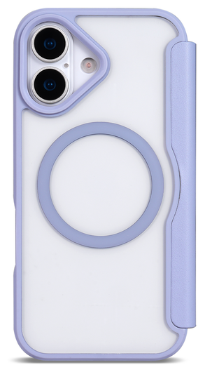 Apple iPhone 17 Hoesje met MagSafe Book Case Transparant Paars afbeelding 4