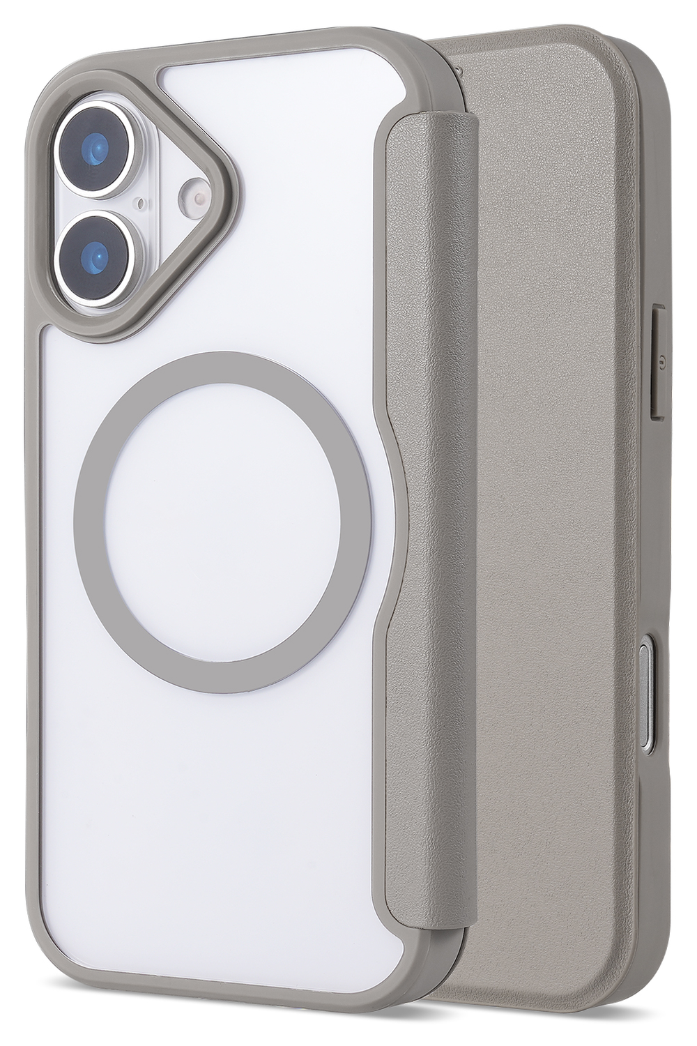 Apple iPhone 17 Hoesje met MagSafe Book Case Transparant Beige afbeelding 3