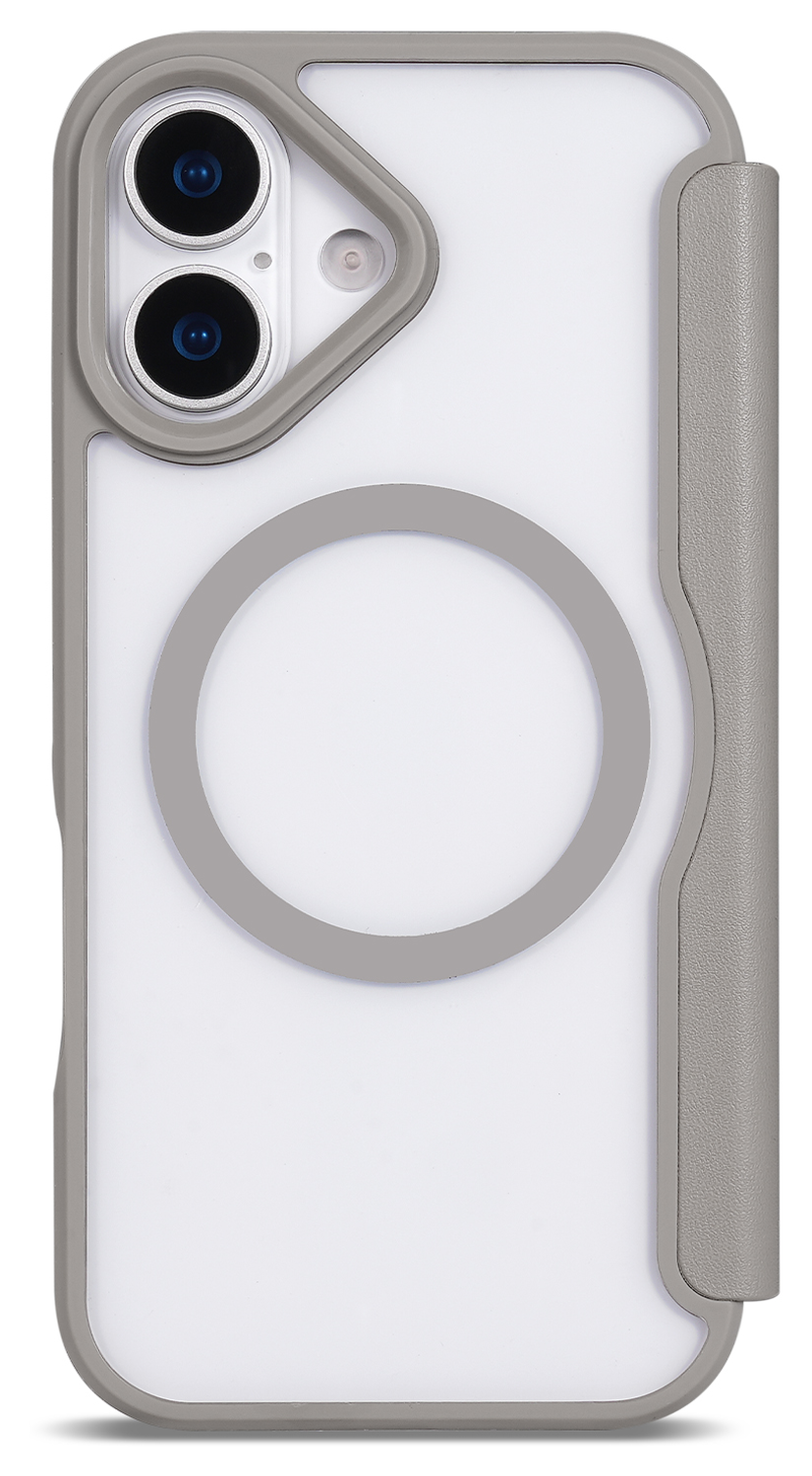 Apple iPhone 17 Hoesje met MagSafe Book Case Transparant Beige afbeelding 4