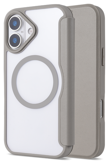 Apple iPhone 17 Hoesje met MagSafe Book Case Transparant Beige afbeelding 3