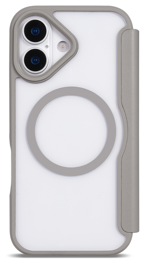 Apple iPhone 17 Hoesje met MagSafe Book Case Transparant Beige afbeelding 4