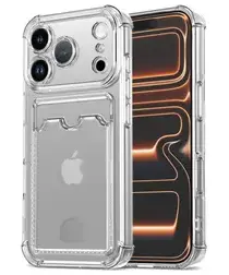 Apple iPhone 17 Pro Hoesje Dun TPU met Pasjeshouder Back Cover Transparant afbeelding