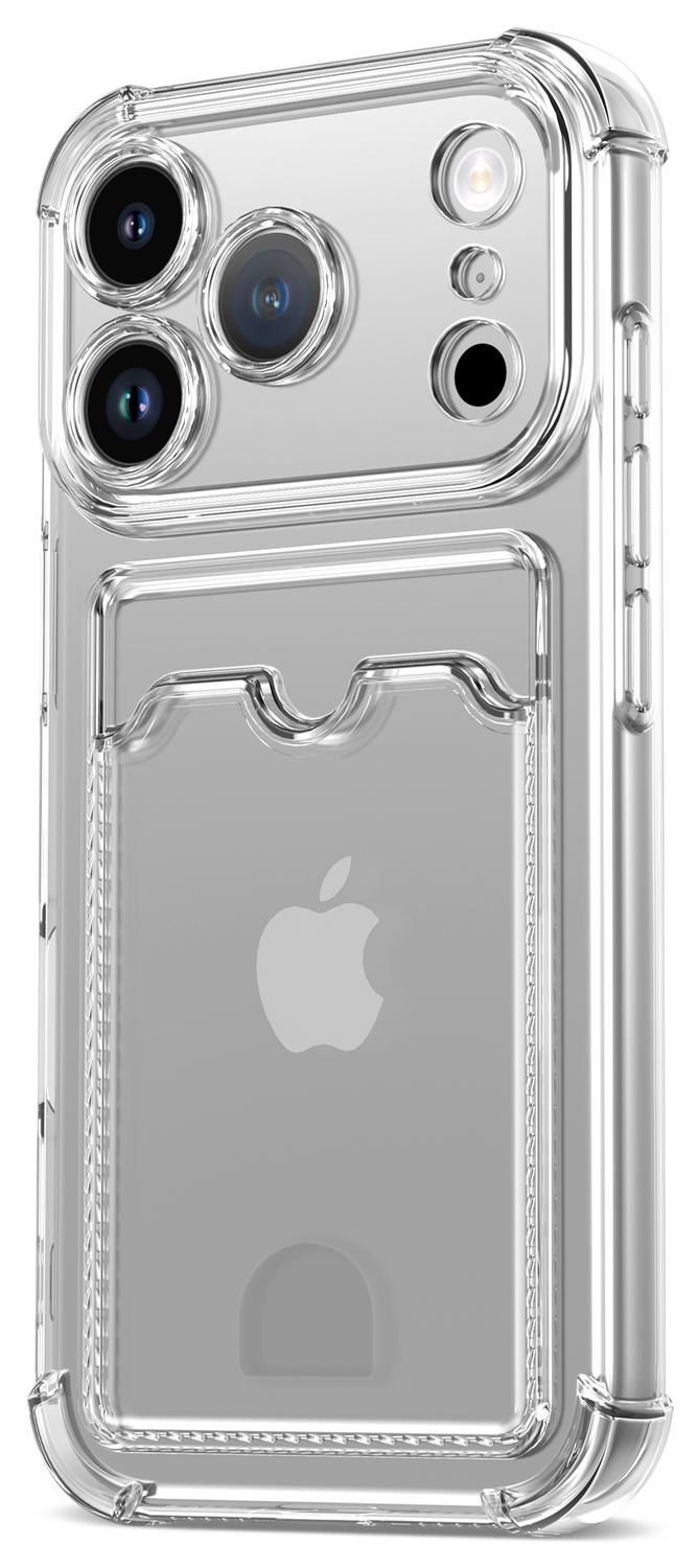 Apple iPhone 17 Pro Hoesje Dun TPU met Pasjeshouder Back Cover Transparant afbeelding 5