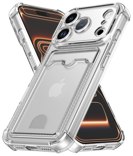 Apple iPhone 17 Pro Hoesje Dun TPU met Pasjeshouder Back Cover Transparant afbeelding 2