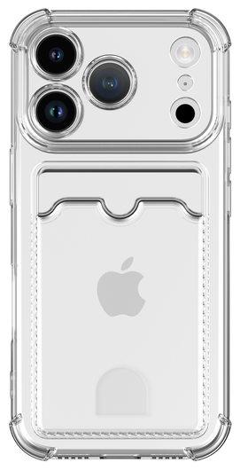 Apple iPhone 17 Pro Hoesje Dun TPU met Pasjeshouder Back Cover Transparant afbeelding 4