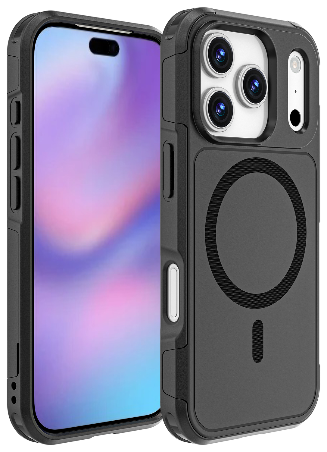 Apple iPhone 17 Pro Hoesje Dual-Layer Hybride Back Cover met MagSafe Zwart afbeelding 2