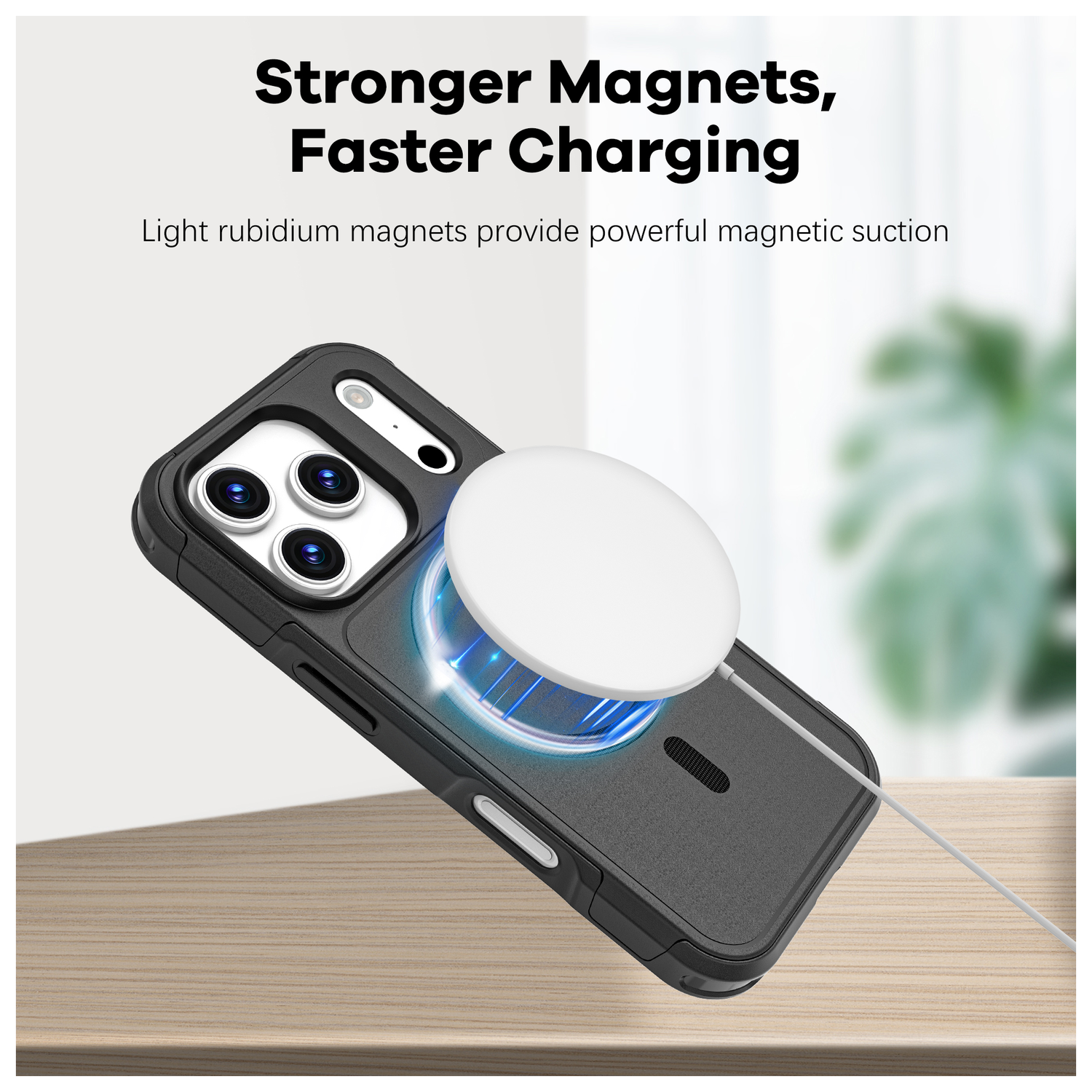 Apple iPhone 17 Pro Hoesje Dual-Layer Hybride Back Cover met MagSafe Zwart afbeelding 3