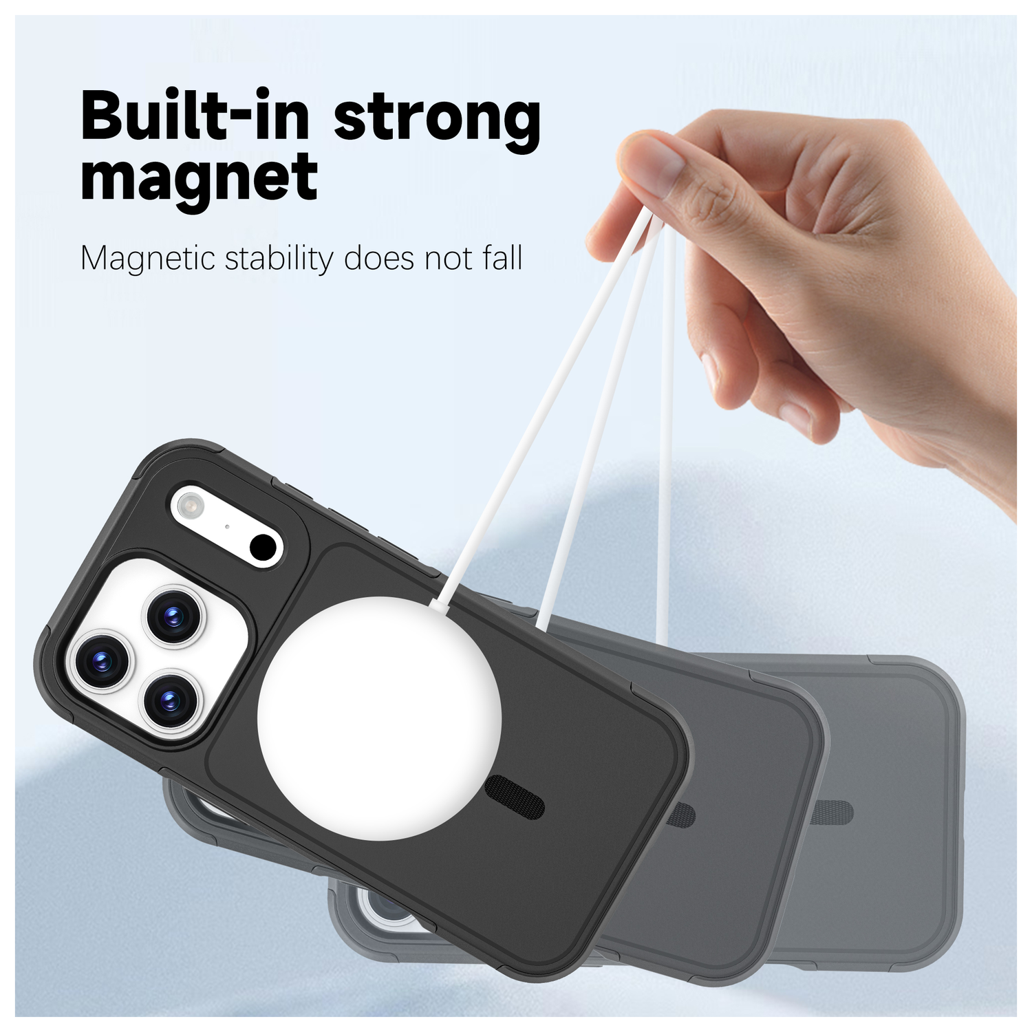 Apple iPhone 17 Pro Hoesje Dual-Layer Hybride Back Cover met MagSafe Zwart afbeelding 6