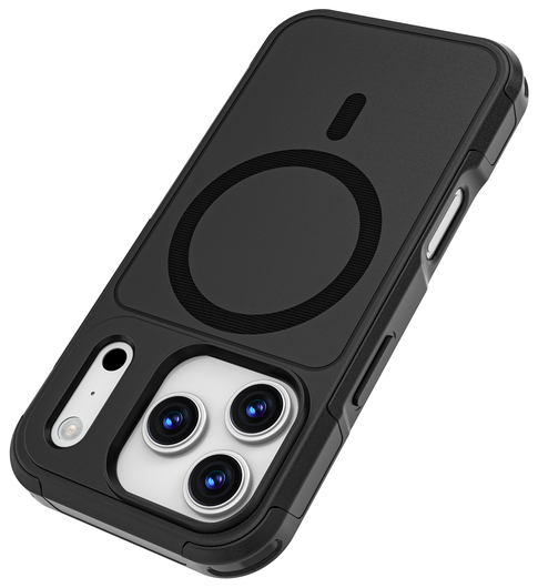 Apple iPhone 17 Pro Hoesje Dual-Layer Hybride Back Cover met MagSafe Zwart afbeelding 8