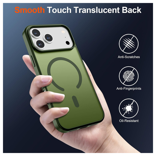 iPhone 17 Pro Hoesje met MagSafe Back Cover Matte Groen afbeelding 2
