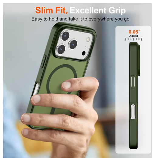 iPhone 17 Pro Hoesje met MagSafe Back Cover Matte Groen afbeelding 6