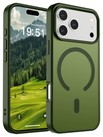 iPhone 17 Pro Hoesje met MagSafe Back Cover Matte Groen