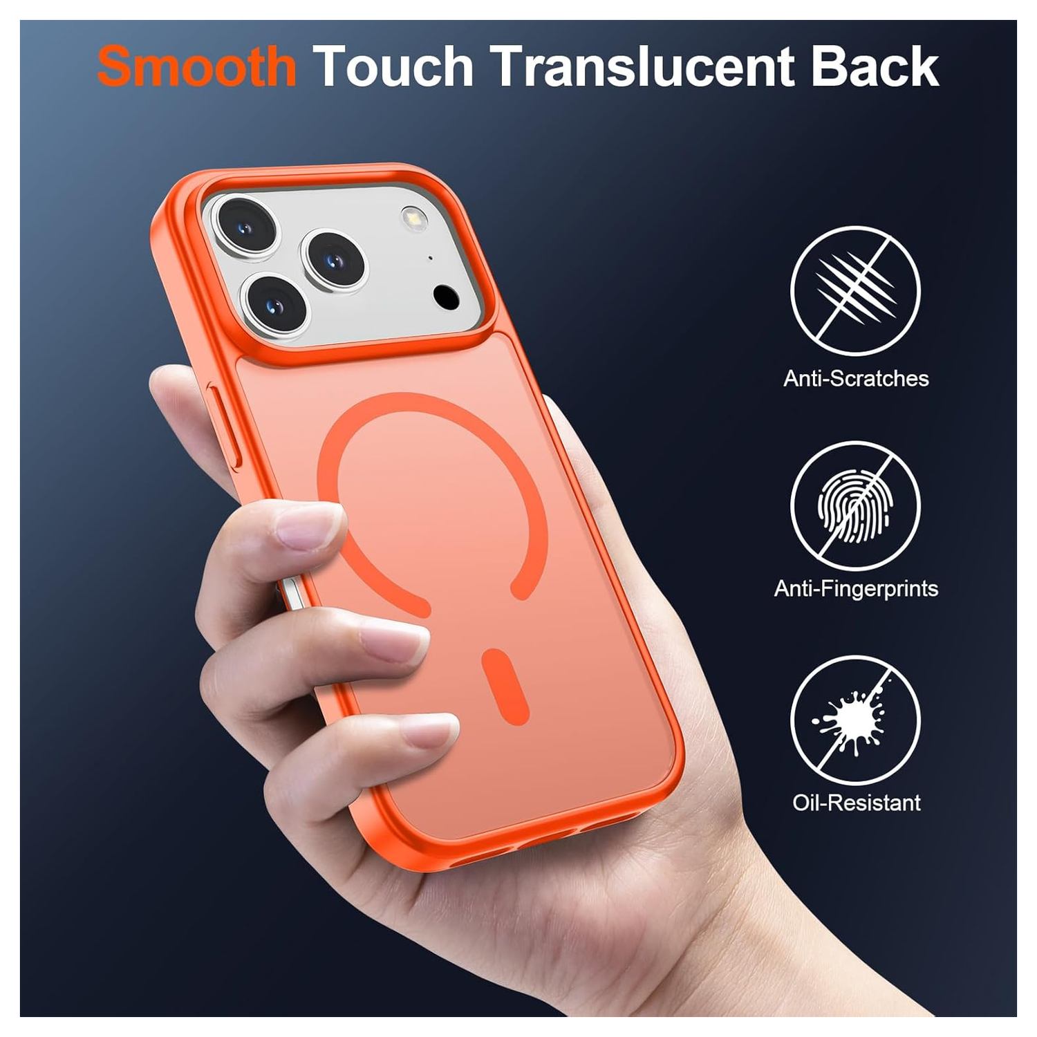 iPhone 17 Pro Hoesje met MagSafe Back Cover Matte Oranje afbeelding 2