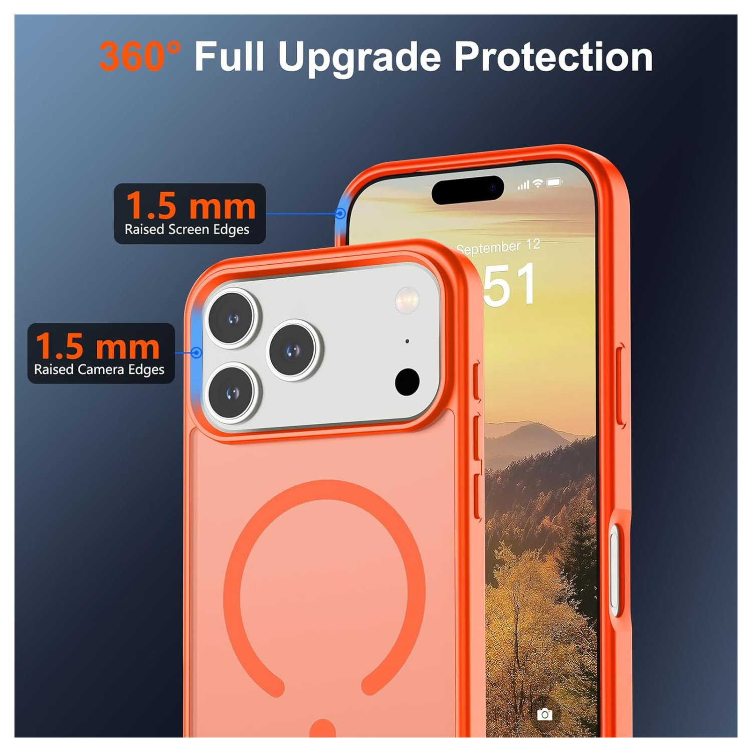 iPhone 17 Pro Hoesje met MagSafe Back Cover Matte Oranje afbeelding 5