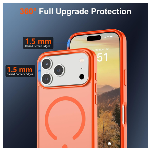 iPhone 17 Pro Hoesje met MagSafe Back Cover Matte Oranje afbeelding 5