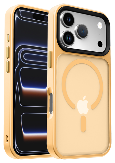 iPhone 17 Pro Hoesje met MagSafe Back Cover Matte Oranje afbeelding 1