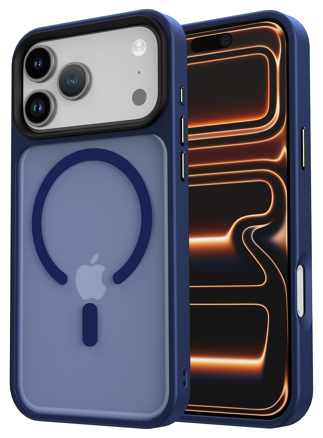 iPhone 17 Pro Hoesje met MagSafe Back Cover Matte Donker Blauw afbeelding 15