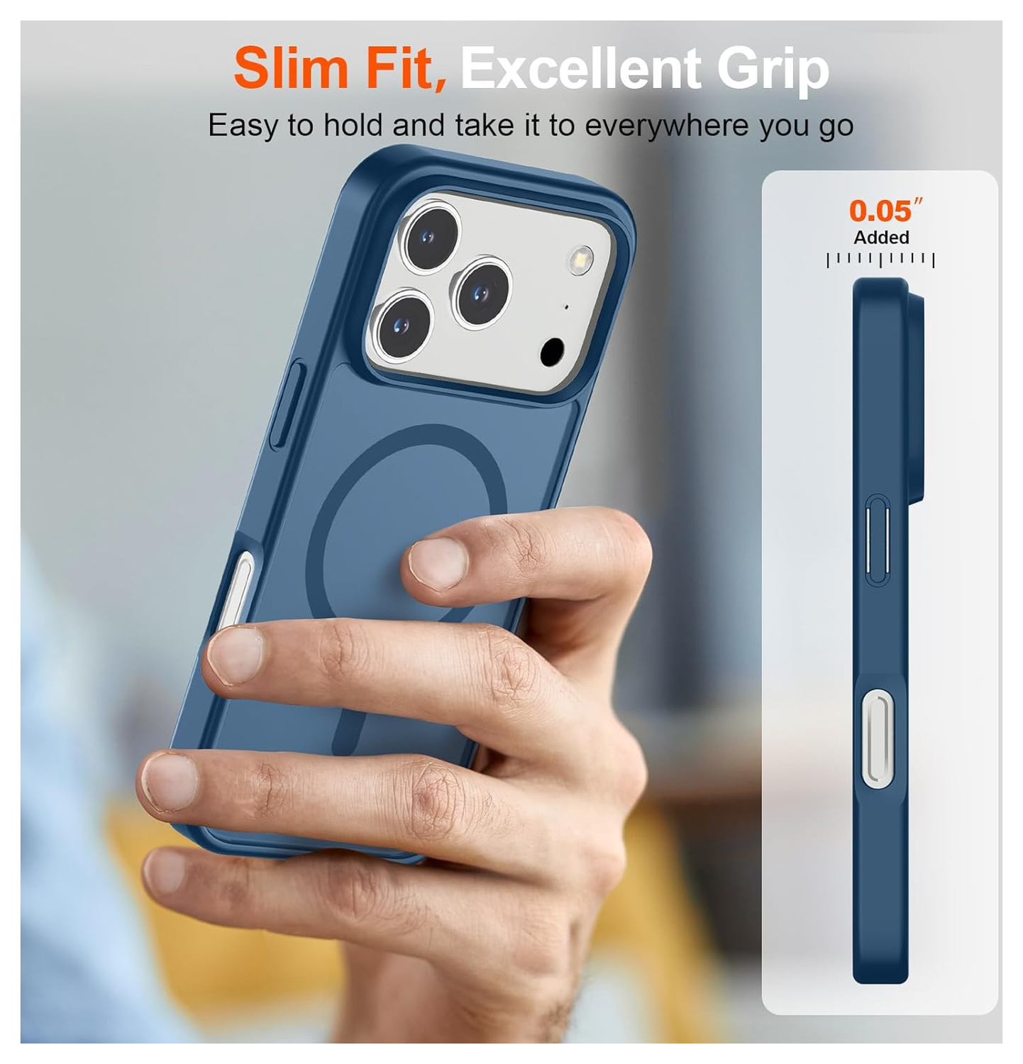 iPhone 17 Pro Hoesje met MagSafe Back Cover Matte Donker Blauw afbeelding 6