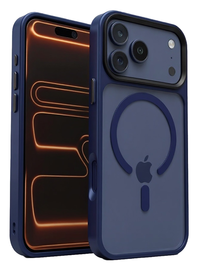 iPhone 17 Pro Hoesje met MagSafe Back Cover Matte Donker Blauw afbeelding