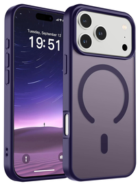 iPhone 17 Pro Hoesje met MagSafe Back Cover Matte Donker Paars