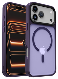 iPhone 17 Pro Hoesje met MagSafe Back Cover Matte Donker Paars afbeelding
