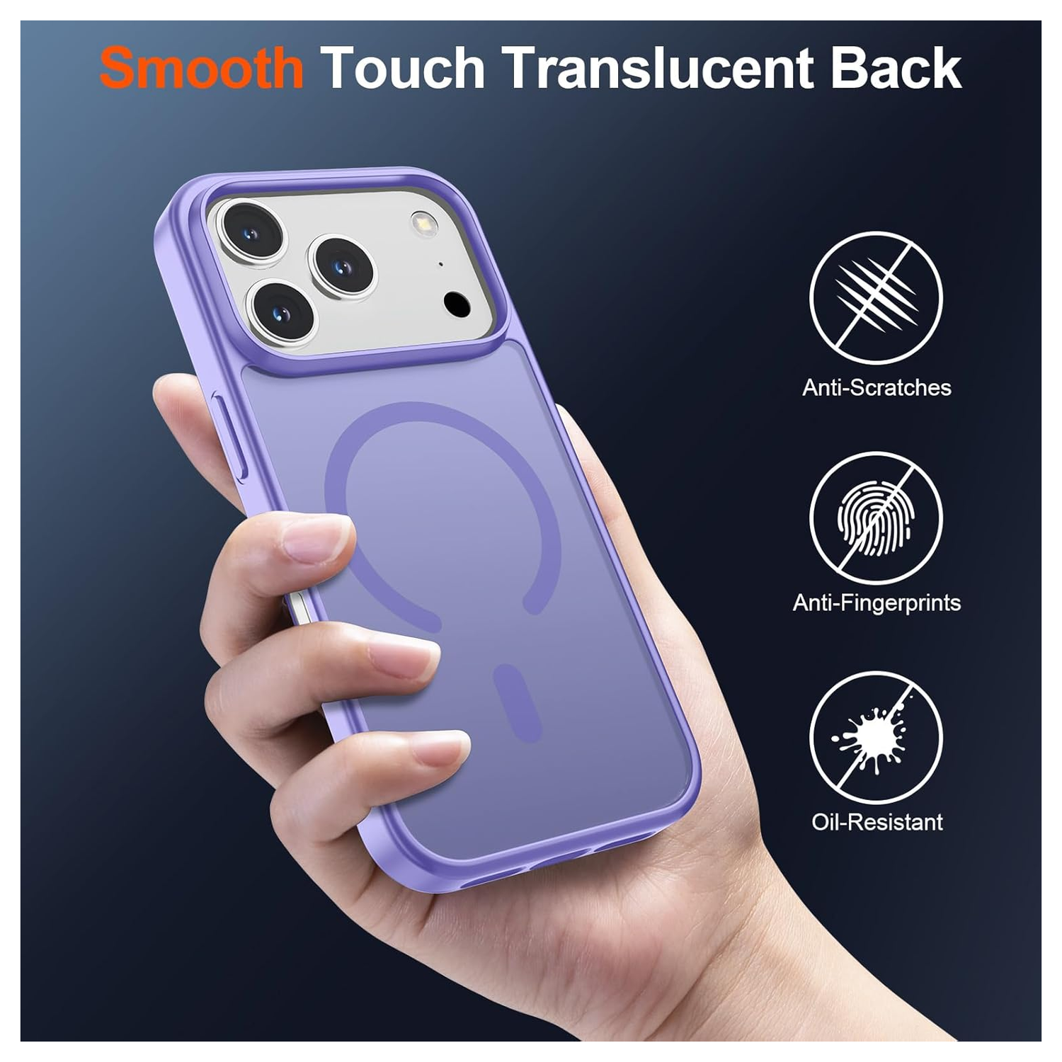 iPhone 17 Pro Hoesje met MagSafe Back Cover Matte Paars afbeelding 2