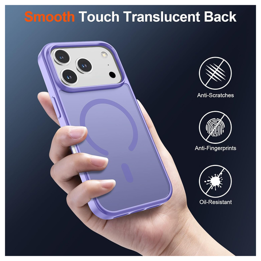 iPhone 17 Pro Hoesje met MagSafe Back Cover Matte Paars afbeelding 2