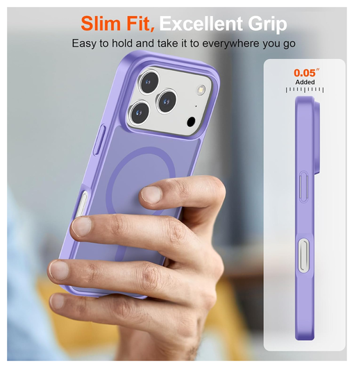 iPhone 17 Pro Hoesje met MagSafe Back Cover Matte Paars afbeelding 6