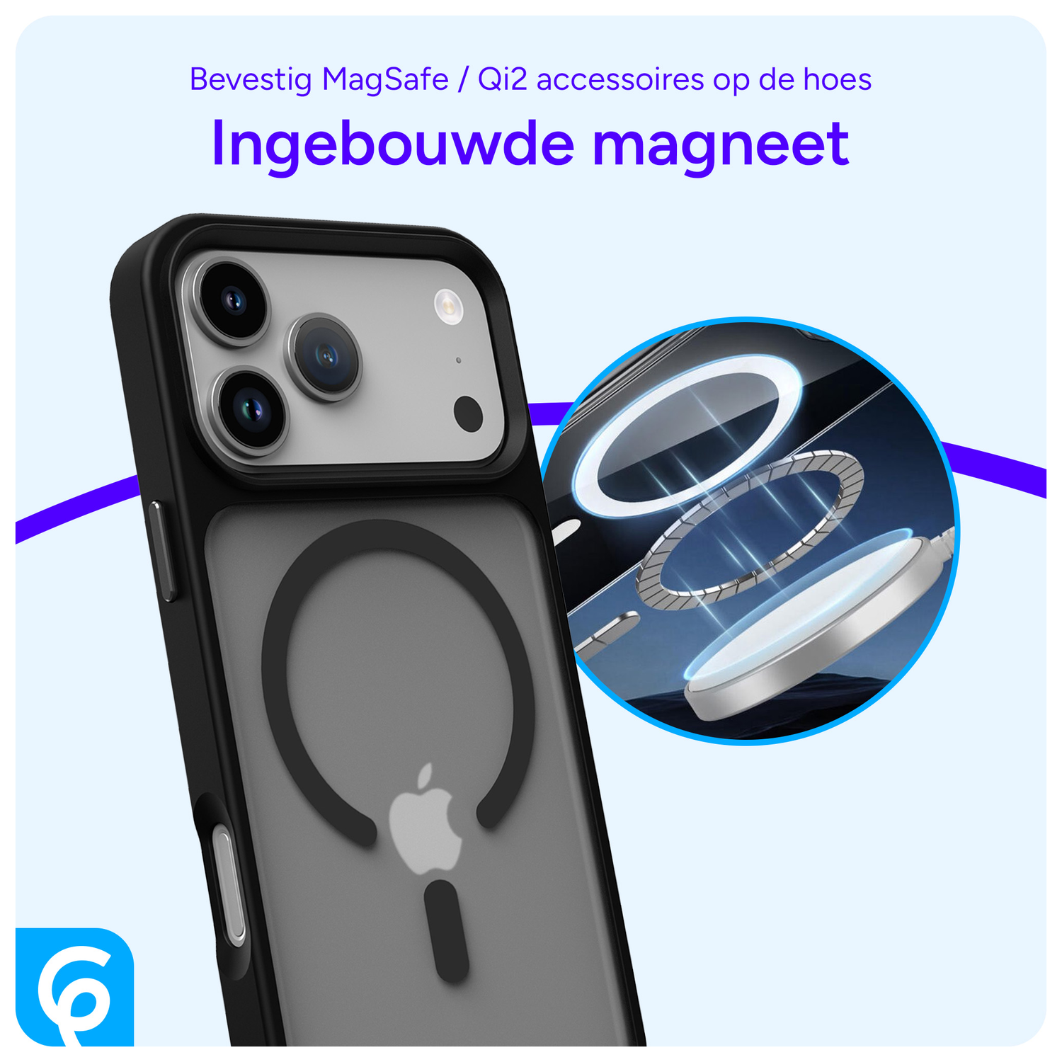 iPhone 17 Pro Hoesje met MagSafe Back Cover Matte Zwart afbeelding 6