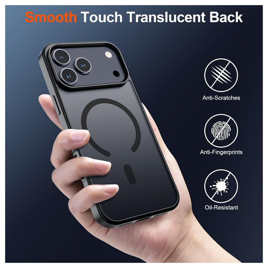 iPhone 17 Pro Hoesje met MagSafe Back Cover Matte Zwart afbeelding 2