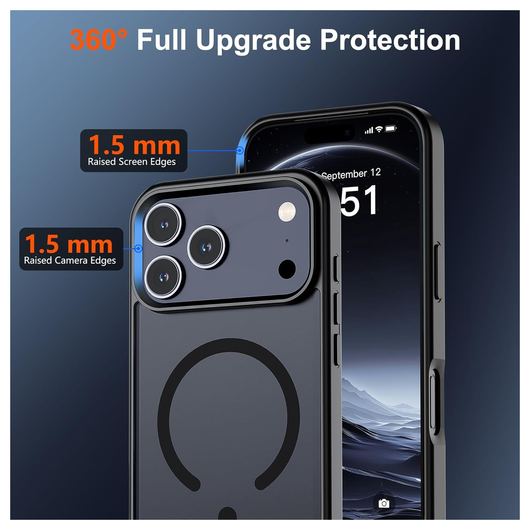iPhone 17 Pro Hoesje met MagSafe Back Cover Matte Zwart afbeelding 5