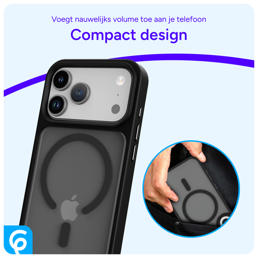 iPhone 17 Pro Hoesje met MagSafe Back Cover Matte Zwart afbeelding 2