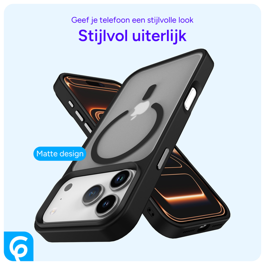 iPhone 17 Pro Hoesje met MagSafe Back Cover Matte Zwart afbeelding 4