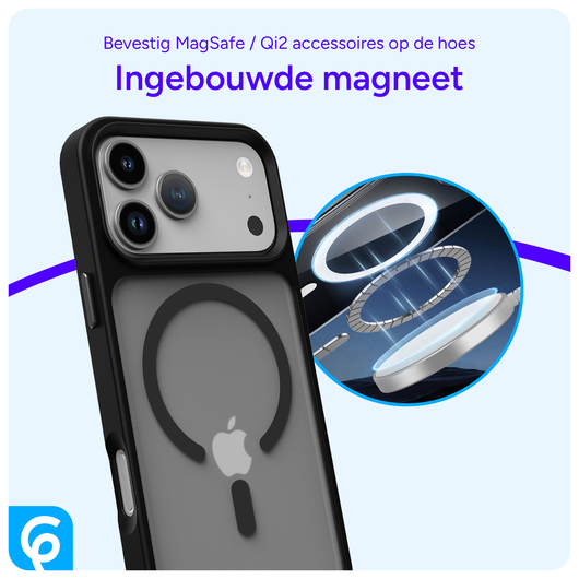 iPhone 17 Pro Hoesje met MagSafe Back Cover Matte Zwart afbeelding 6