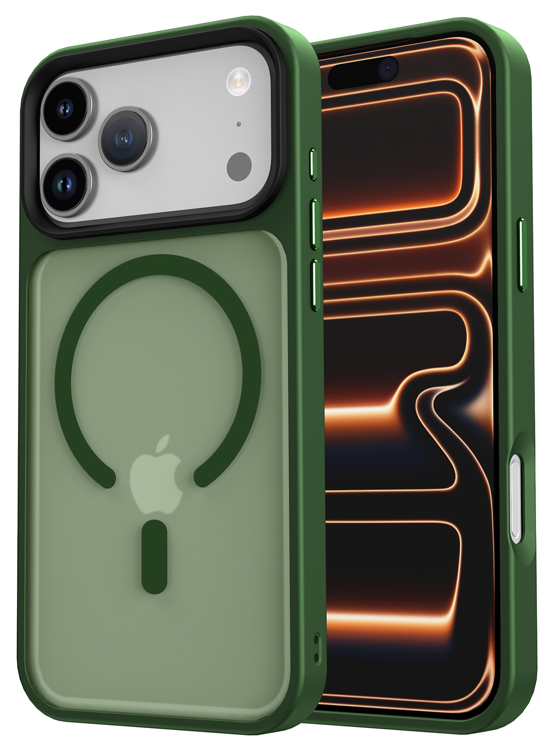 iPhone 17 Pro Hoesje met MagSafe Back Cover Matte Donker Groen afbeelding 15