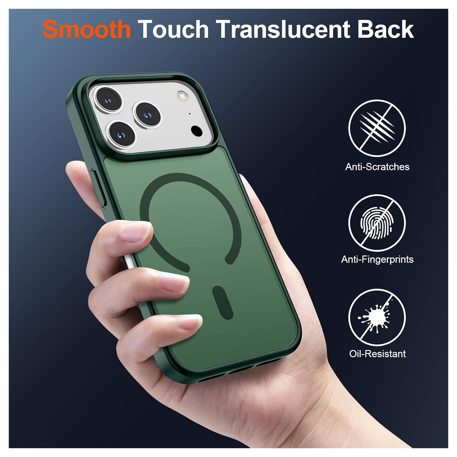 iPhone 17 Pro Hoesje met MagSafe Back Cover Matte Donker Groen afbeelding 2