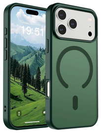 iPhone 17 Pro Hoesje met MagSafe Back Cover Matte Donker Groen