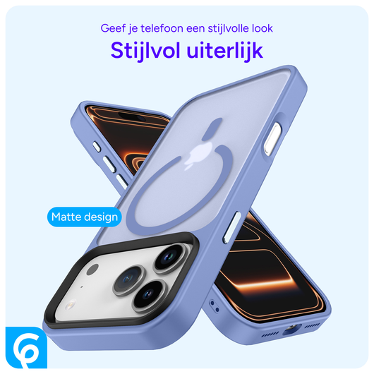 iPhone 17 Pro Hoesje met MagSafe Back Cover Matte Blauw afbeelding 4