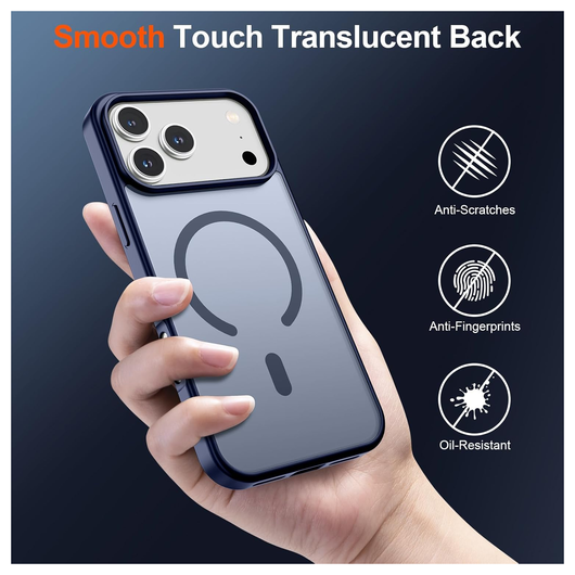 iPhone 17 Pro Hoesje met MagSafe Back Cover Matte Blauw afbeelding 2
