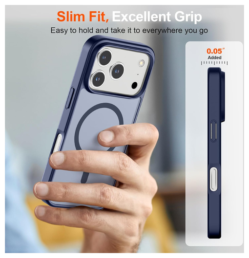iPhone 17 Pro Hoesje met MagSafe Back Cover Matte Blauw afbeelding 6