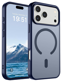 iPhone 17 Pro Hoesje met MagSafe Back Cover Matte Blauw