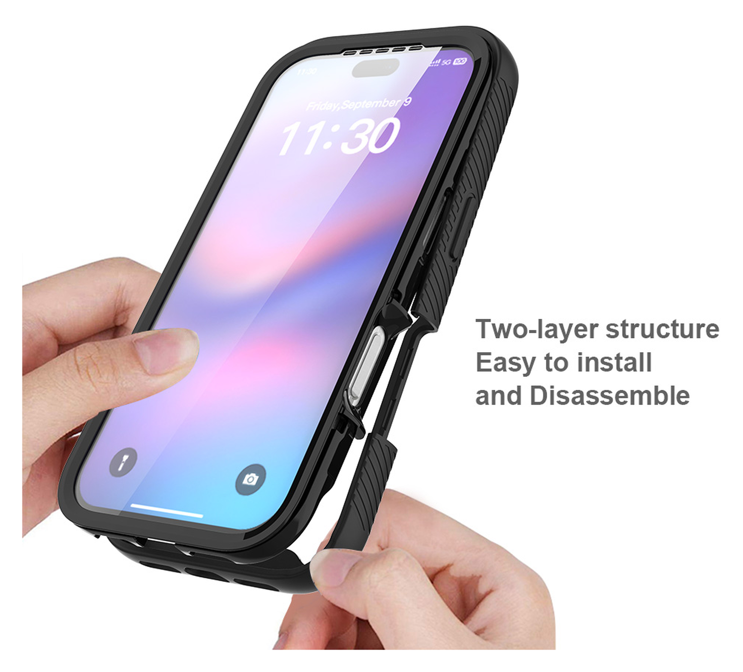 Apple iPhone 17 Pro Hoesje Full Protect 360° Cover met MagSafe Zwart afbeelding 4