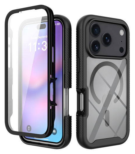 Apple iPhone 17 Pro Hoesje Full Protect 360° Cover met MagSafe Zwart afbeelding 1